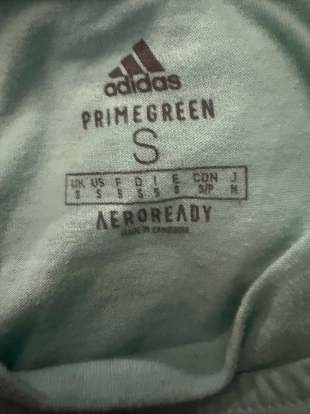 Adidas AEROREADY Primegreen Men’s Small Aqua Performance T-Shirt